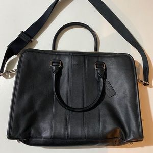 Coach men’s black leather bag